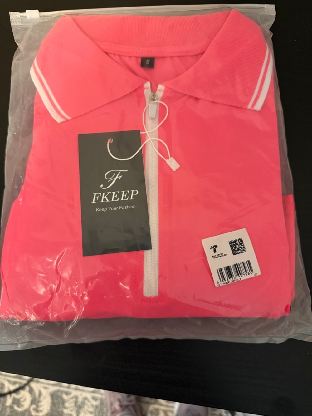 FKEEP Pink Zip Polo dress with matching bike shorts NWT women’s small - Picture 3 of 8